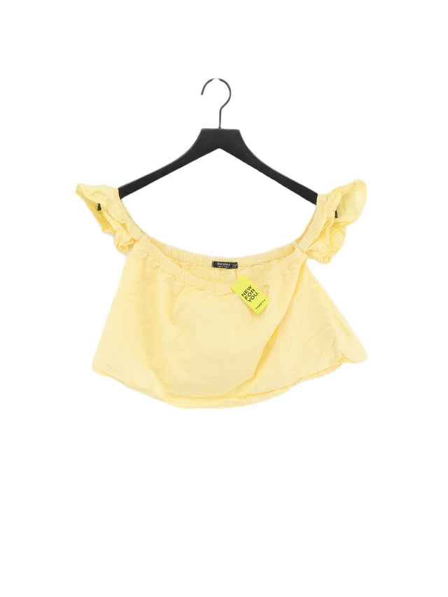 Bershka Women's Top XS Yellow 100% Cotton