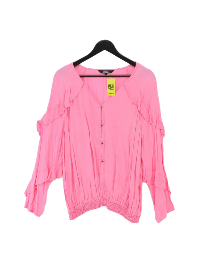 Star By Julien Macdonald Women's Top UK 16 Pink 100% Viscose