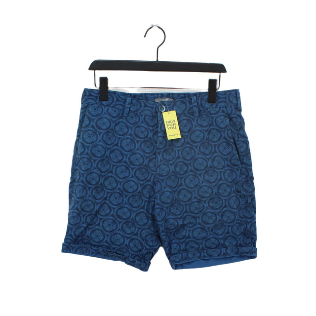 Mango Men's Shorts S Blue 100% Other