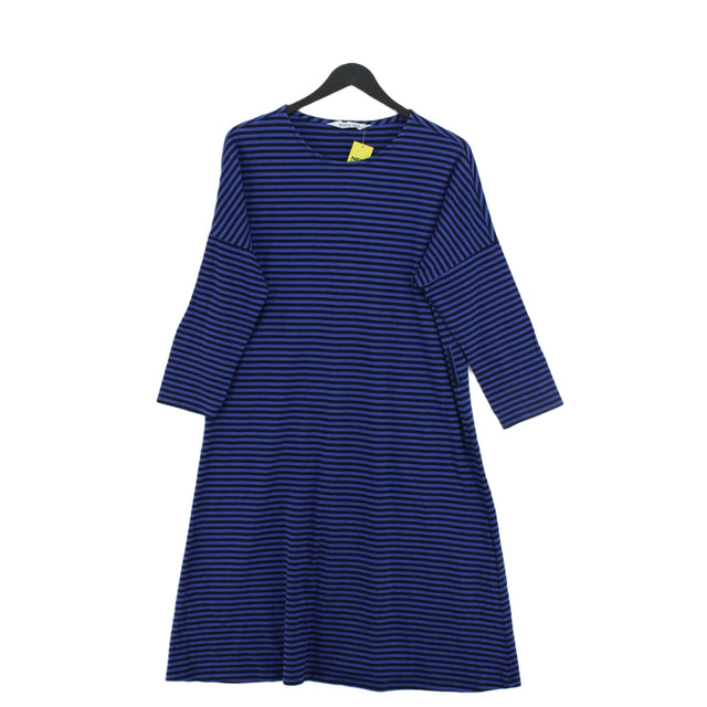 People Tree Women's Midi Dress UK 12 Blue 100% Cotton