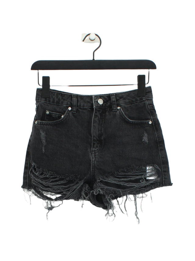 Topshop Women's Shorts UK 6 Black Cotton with Polyester