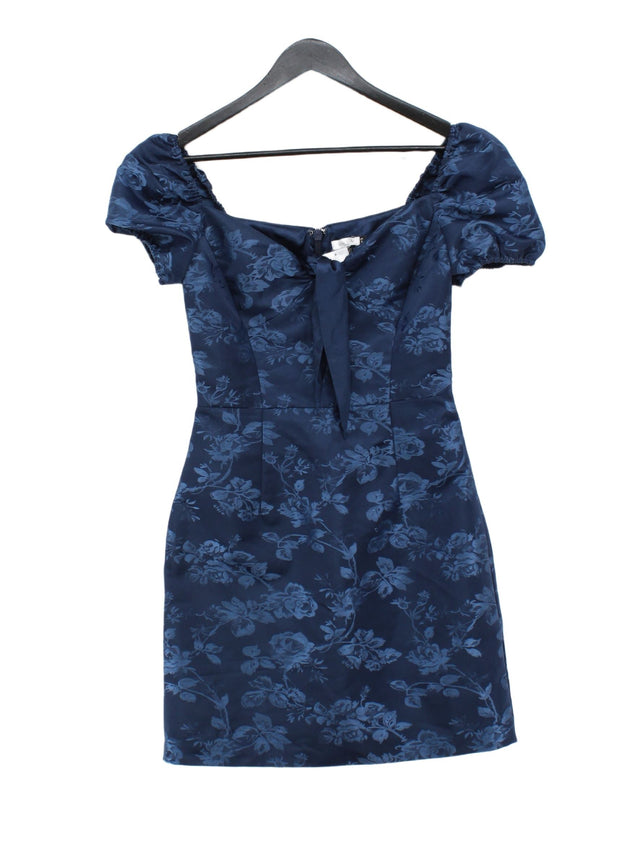 Chi Chi London Women's Midi Dress UK 8 Blue Polyester with Elastane