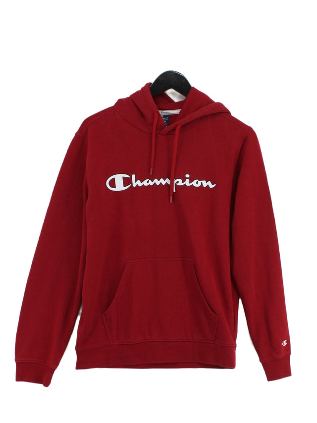 Champion Men's Hoodie M Red Cotton with Polyester