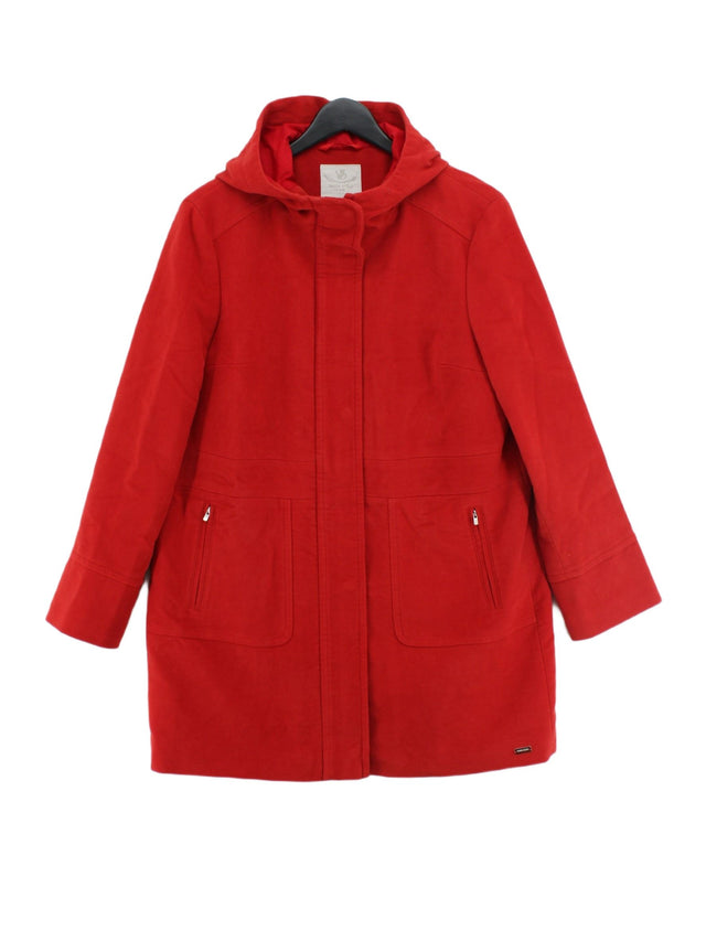White Stuff Women's Coat UK 14 Red Cotton with Polyester