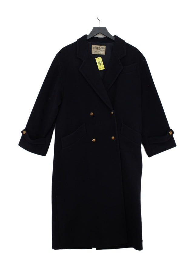 Jaeger Women's Coat UK 8 Blue Wool with Other
