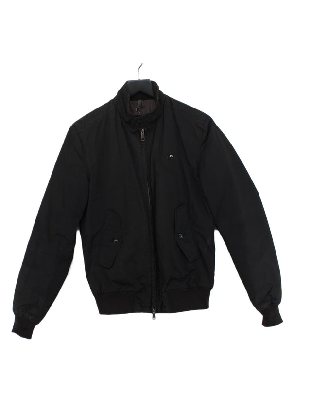 J.Lindeberg Men's Jacket S Black Cotton with Polyamide, Polyester