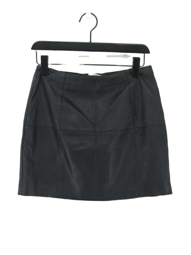 River Island Women's Midi Skirt UK 10 Black 100% Polyester