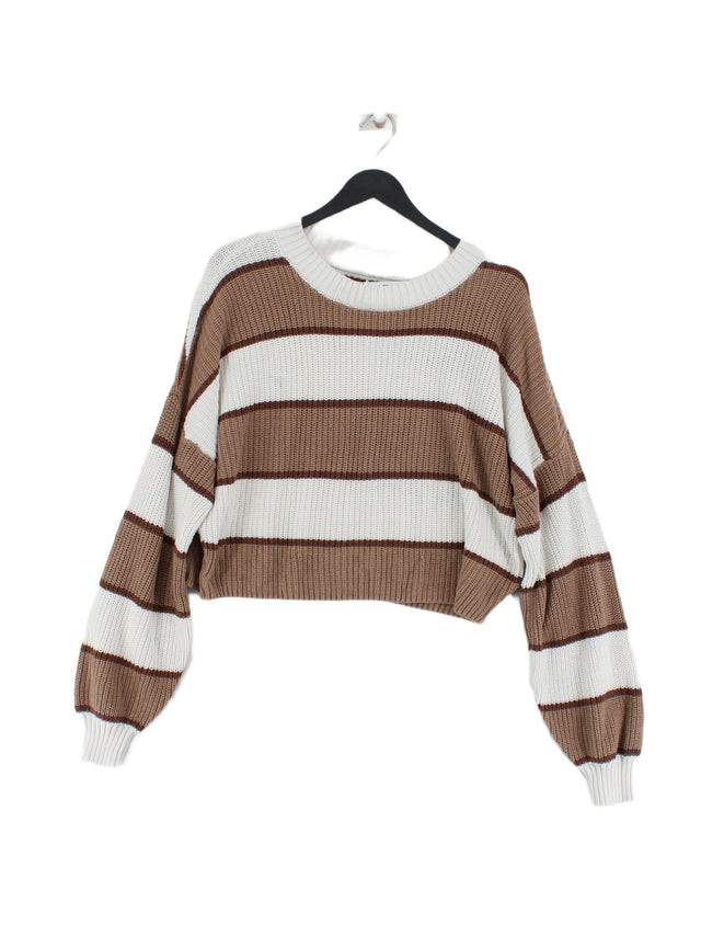 Hollister Women's Jumper L Brown Cotton with Acrylic