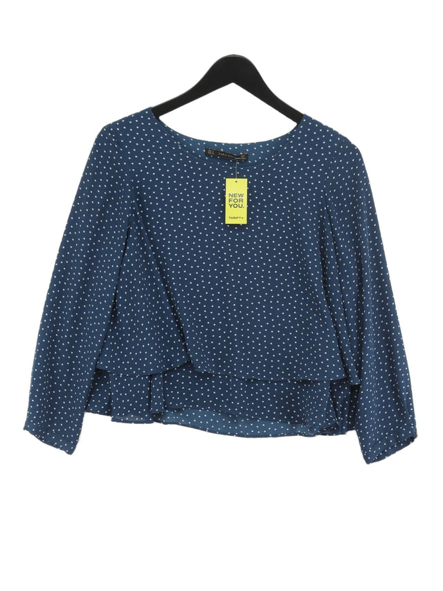 Zara Basic Women's Blouse M Blue 100% Polyester