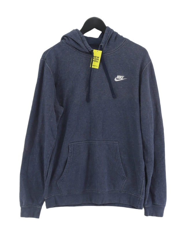 Nike Men's Hoodie M Blue Polyester with Cotton