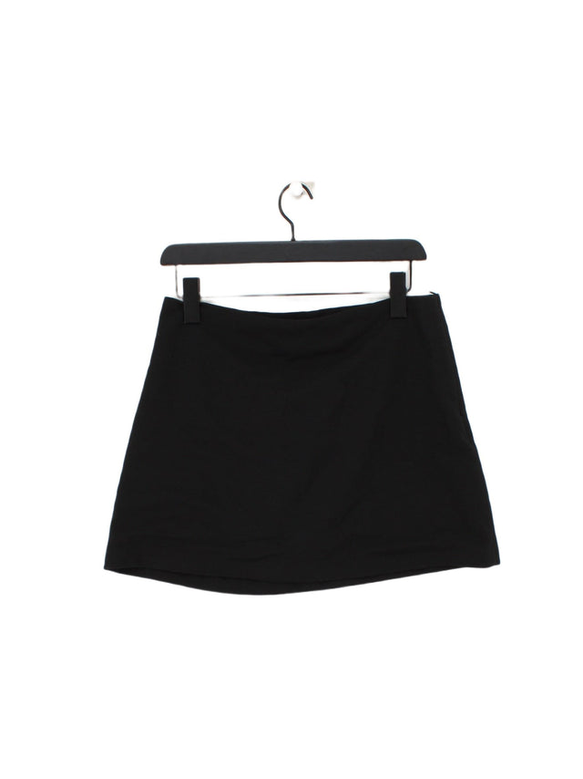 Zara Women's Mini Skirt M Black Polyester with Elastane, Viscose