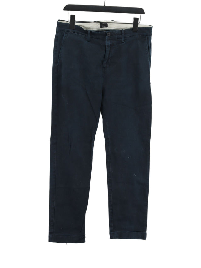 J. Crew Men's Trousers W 33 in; L 32 in Blue Cotton with Elastane
