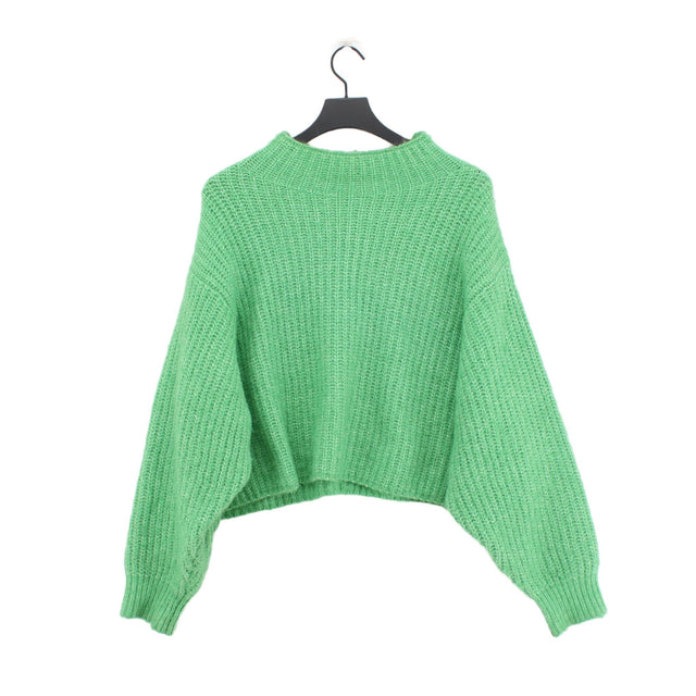 MNG Women's Jumper L Green Polyester with Elastane, Wool