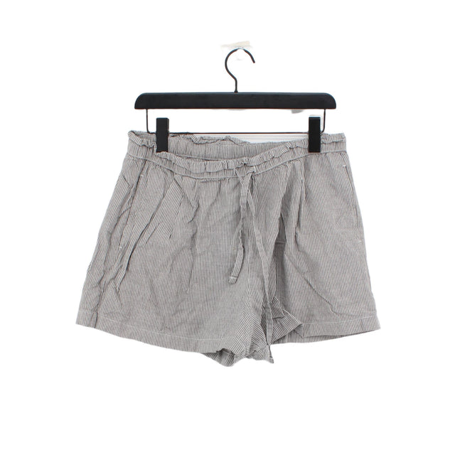 Uniqlo Women's Shorts L White Cotton with Linen