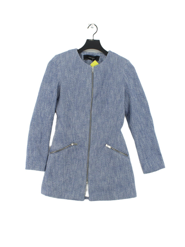 Zara Women's Midi Dress S Blue Cotton with Polyester