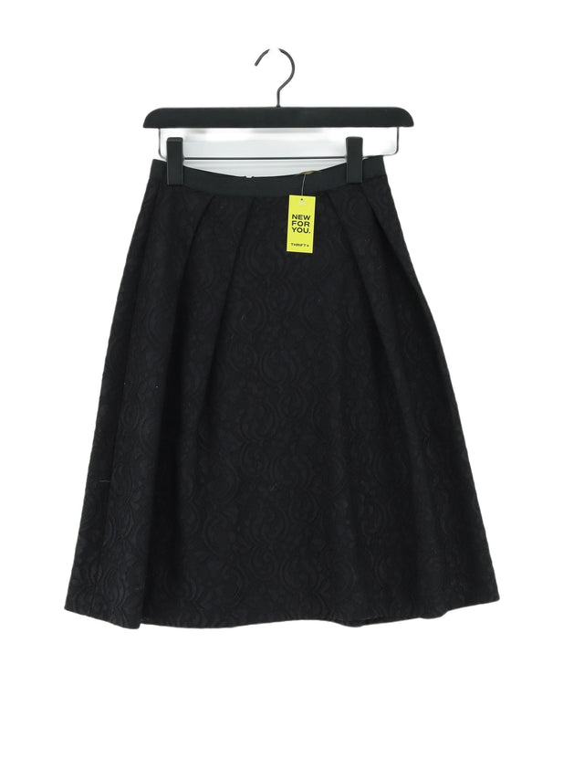 Zara Women's Midi Skirt S Black 100% Polyester