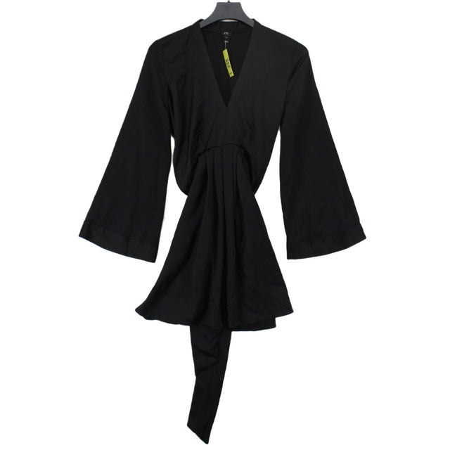 River Island Women's Midi Dress UK 8 Black 100% Polyester