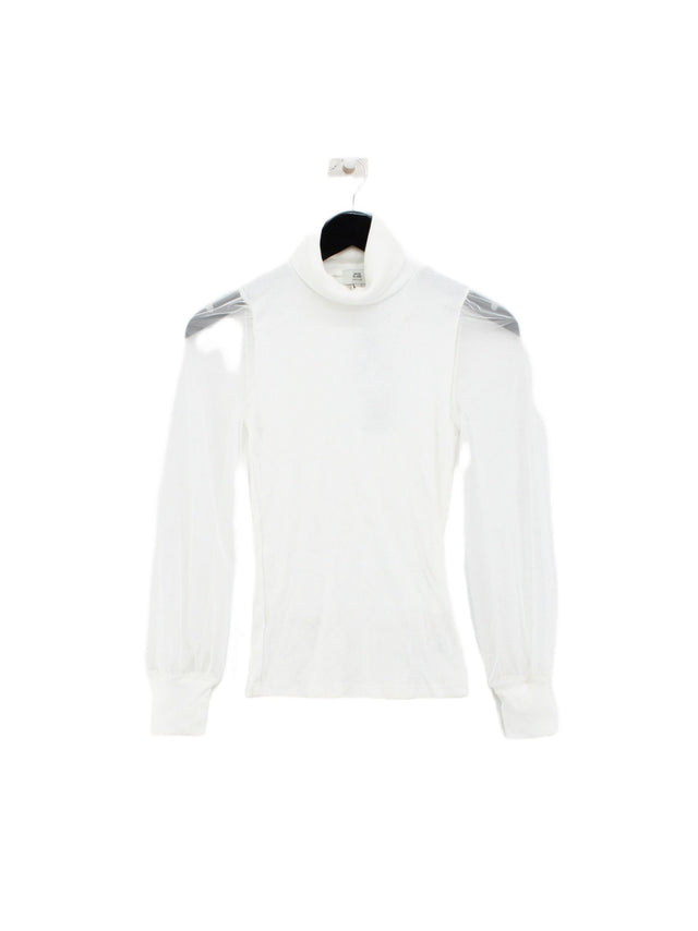 River Island Women's Top UK 8 White 100% Cotton