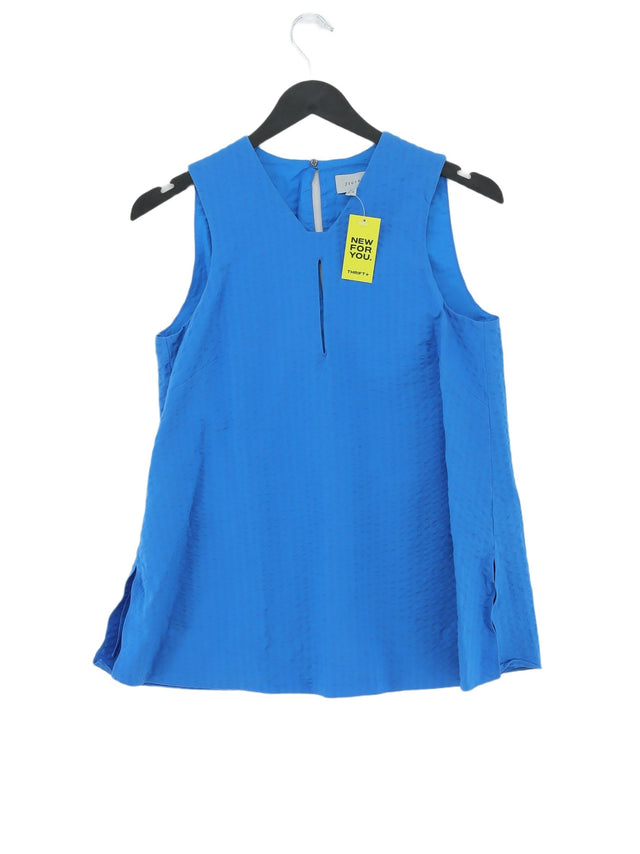 Jigsaw Women's T-Shirt UK 8 Blue 100% Cotton