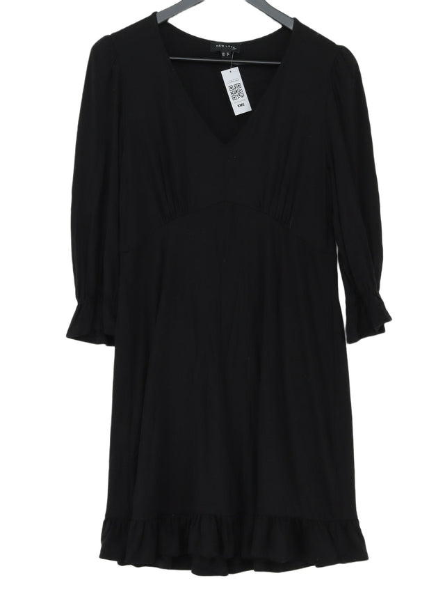 New Look Women's Midi Dress UK 12 Black Viscose with Elastane