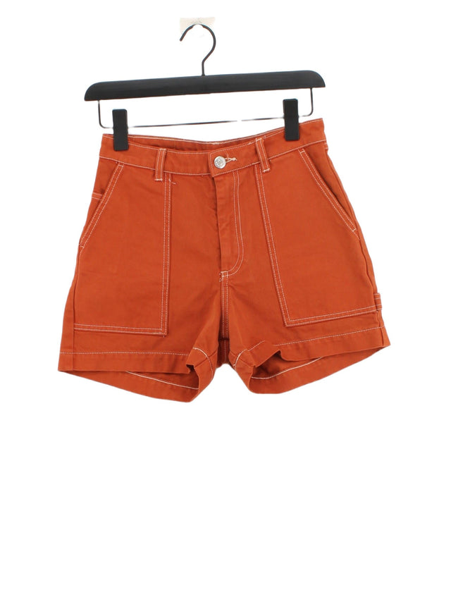 Monki Women's Shorts W 28 in Orange 100% Other