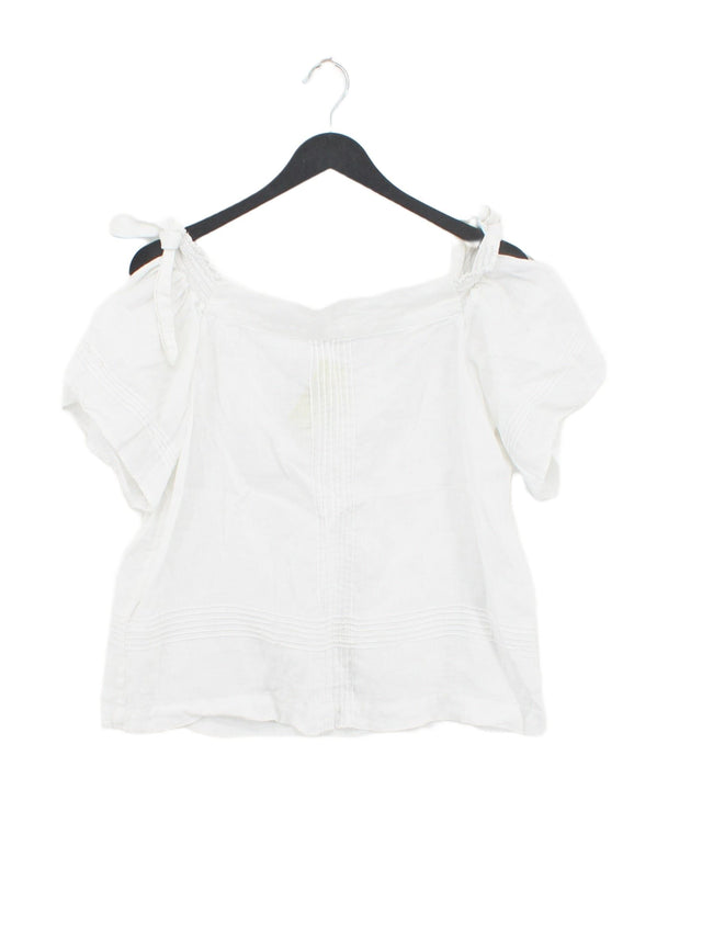 Whistles Women's T-Shirt S White 100% Linen