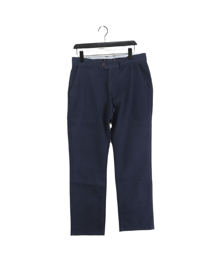 Crew Clothing Men's Trousers W 35 in Blue Cotton with Elastane