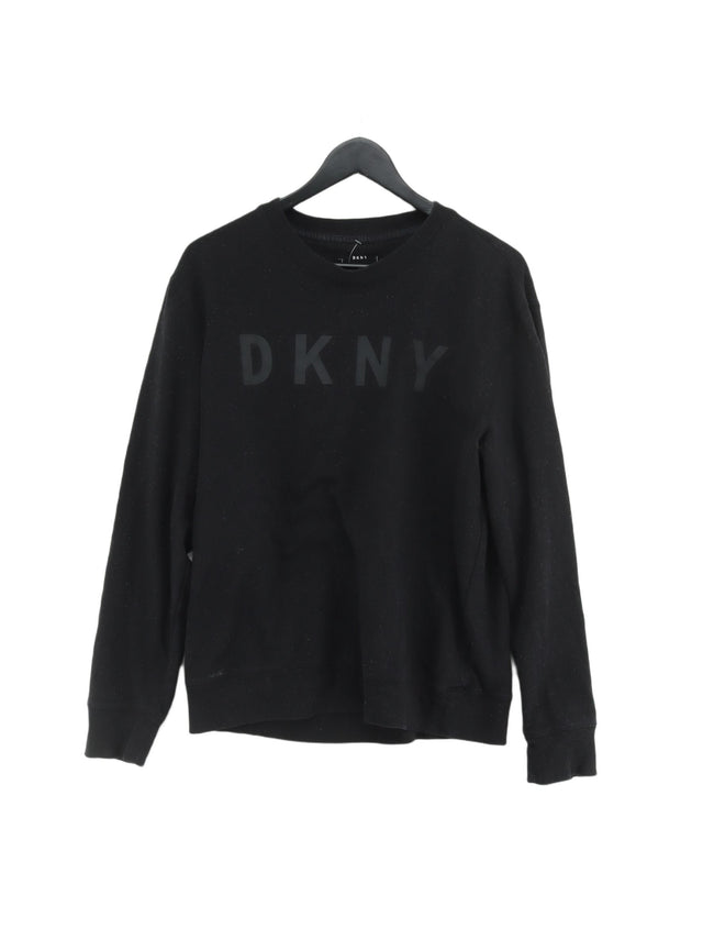 DKNY Men's Jumper M Black Cotton with Polyester, Spandex