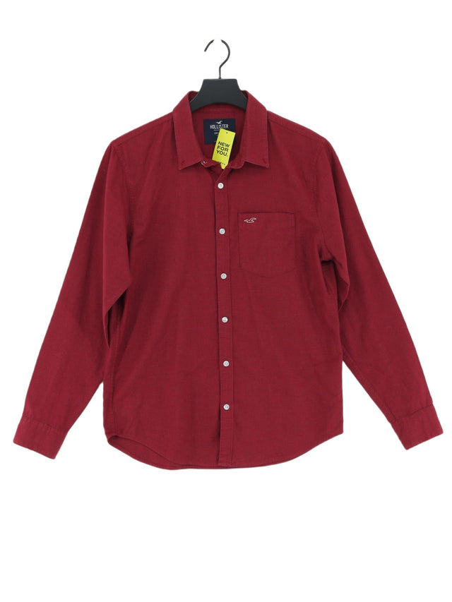 Hollister Men's Shirt S Red Cotton with Elastane