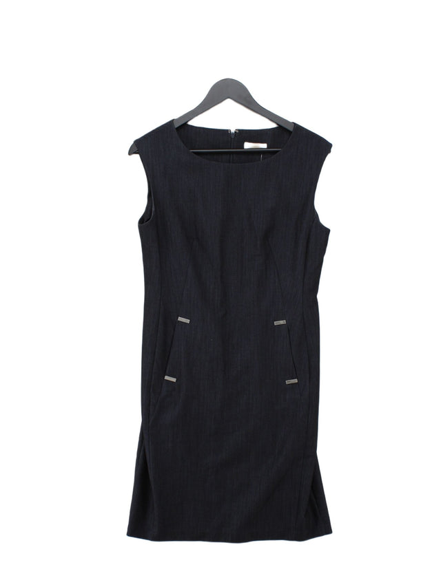 Calvin Klein Women's Midi Dress UK 6 Blue Polyester with Rayon, Spandex