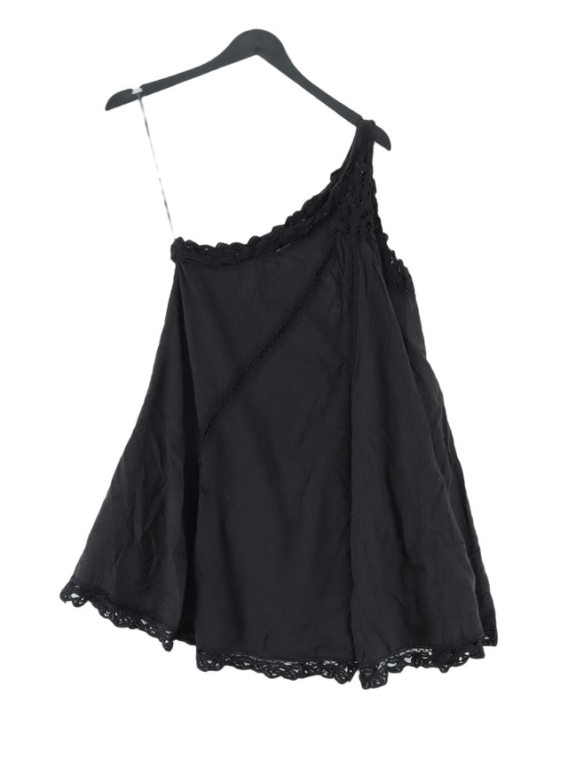 Free People Women's Midi Dress S Black 100% Cotton