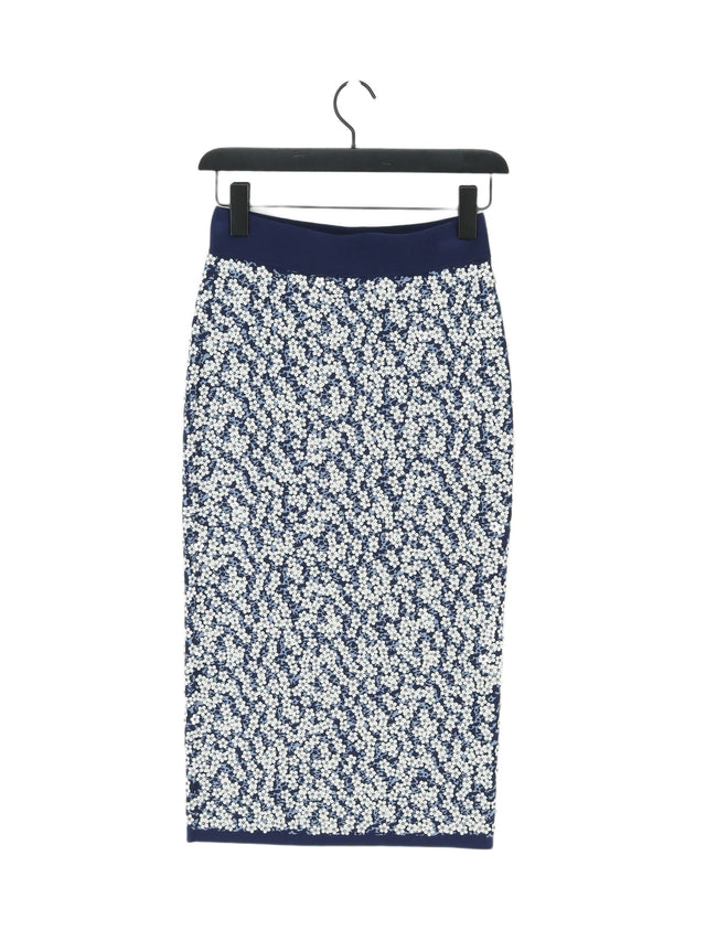 Michael Kors Women's Midi Skirt S Blue Viscose with Polyester