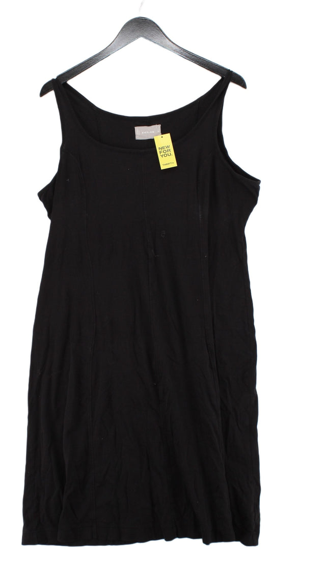 Everlane Women's Midi Dress XL Black 100% Cotton