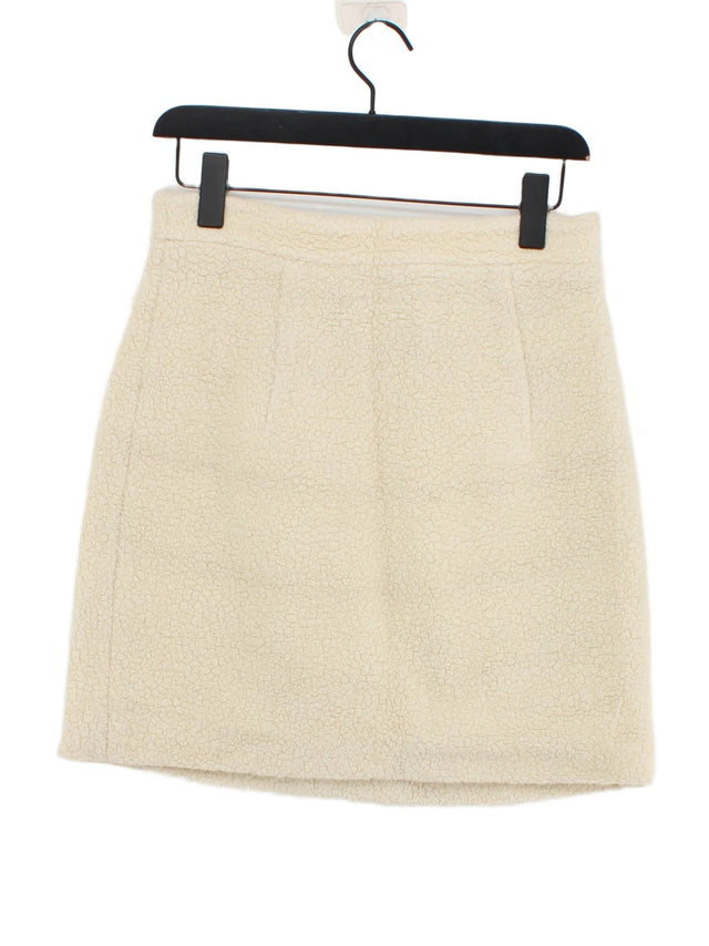 & Other Stories Women's Midi Skirt UK 10 Cream Wool with Polyamide, Viscose