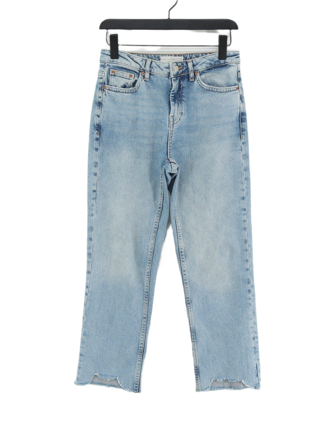 Topshop Women's Jeans W 26 in Blue Cotton with Elastane, Polyester