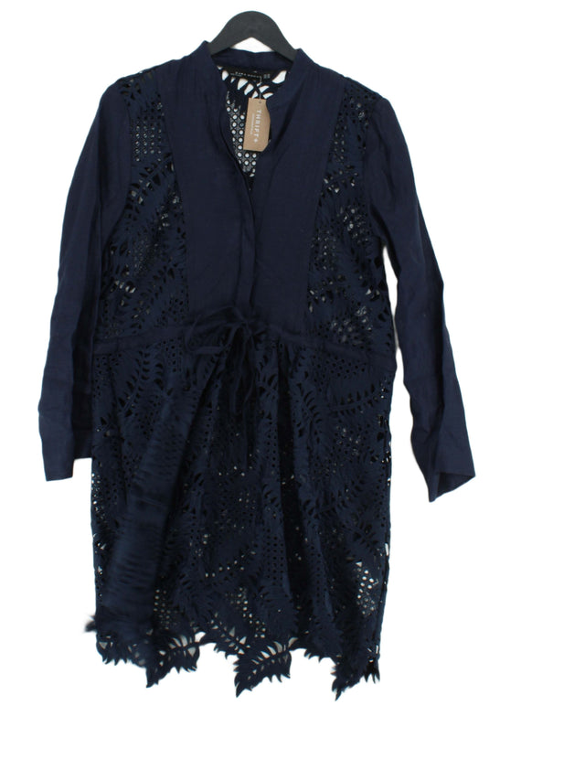 Zara Women's Mini Dress XS Blue 100% Polyester