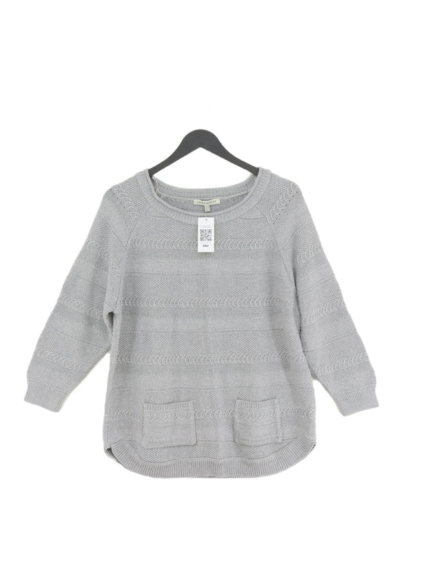Laura Ashley Women's Jumper UK 18 Silver Acrylic with Cotton, Other, Polyester
