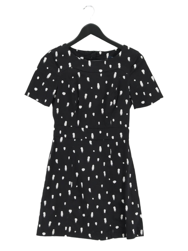 French Connection Women's Mini Dress UK 8 Black Cotton with Elastane, Polyester