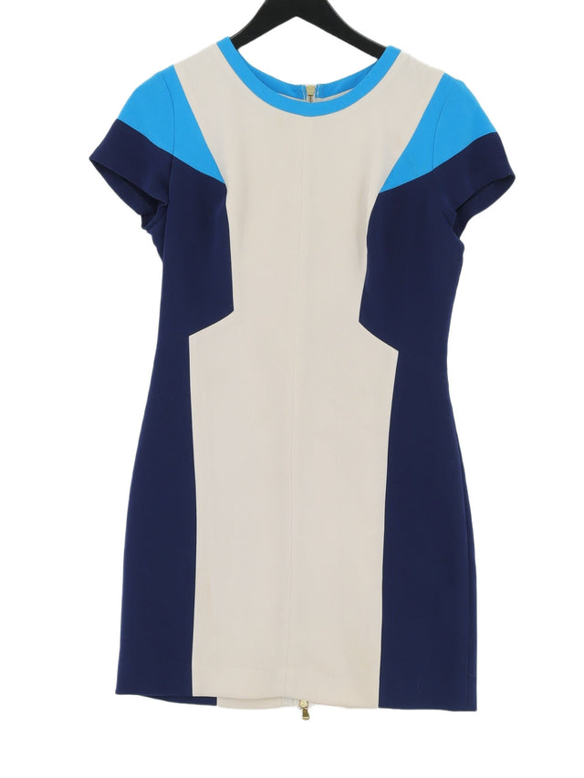 Club Monaco Women's Midi Dress UK 8 Blue Other with Cotton, Polyester