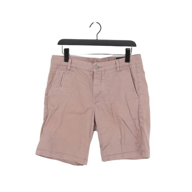 AllSaints Men's Shorts W 31 in Pink 100% Cotton