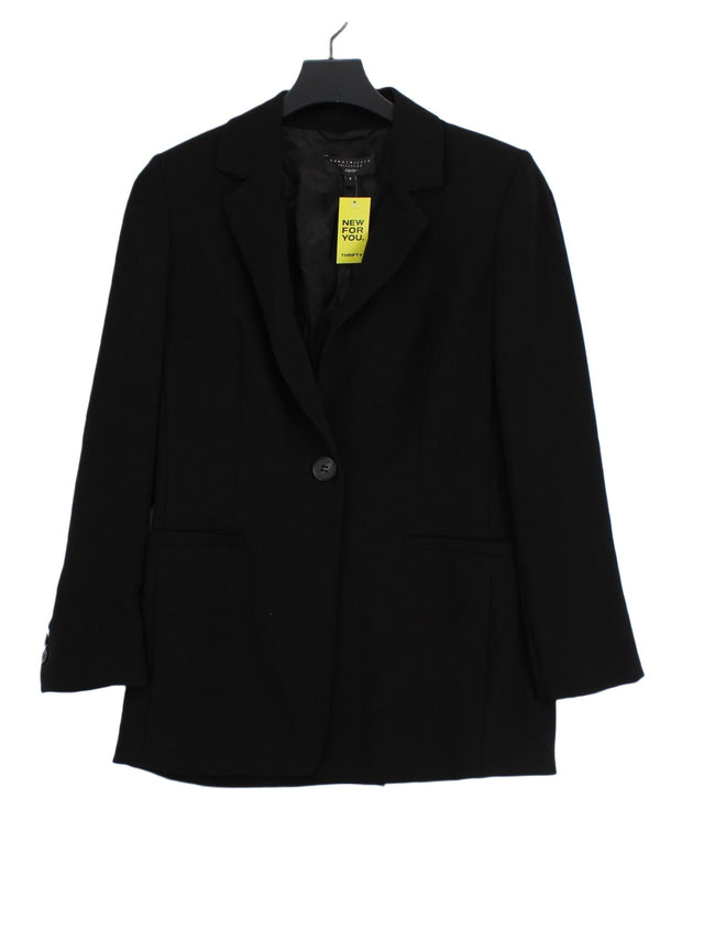 Next Women's Blazer UK 8 Black Polyester with Viscose
