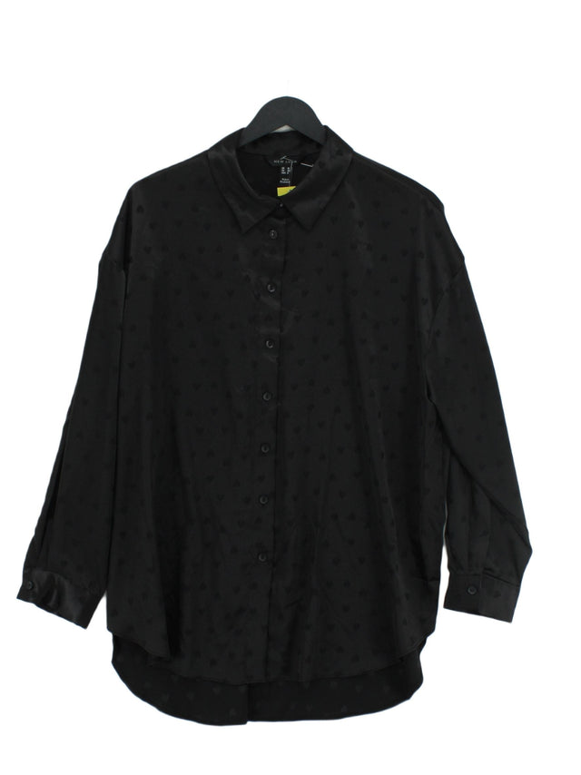 New Look Women's Shirt UK 10 Black Polyester with Elastane