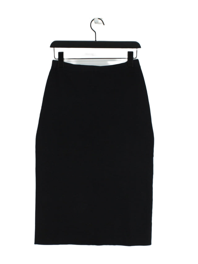 Zara Women's Midi Skirt M Black Viscose with Polyamide