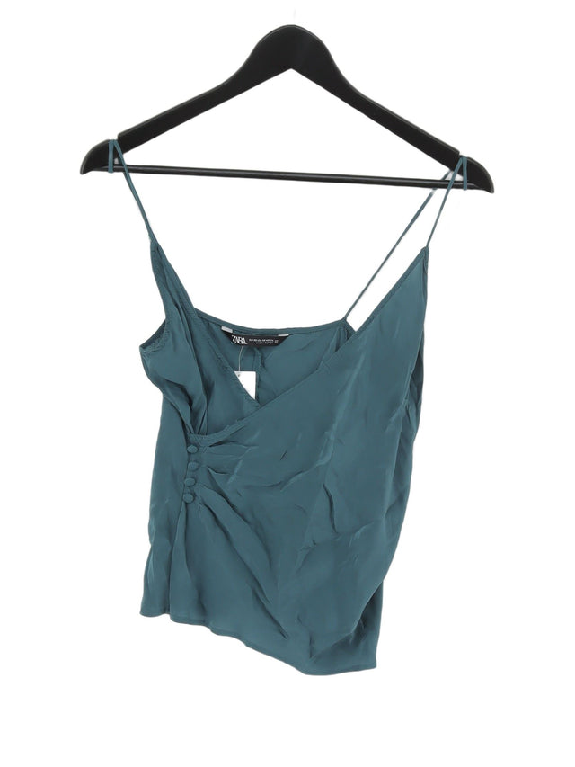 Zara Women's T-Shirt XS Green 100% Viscose
