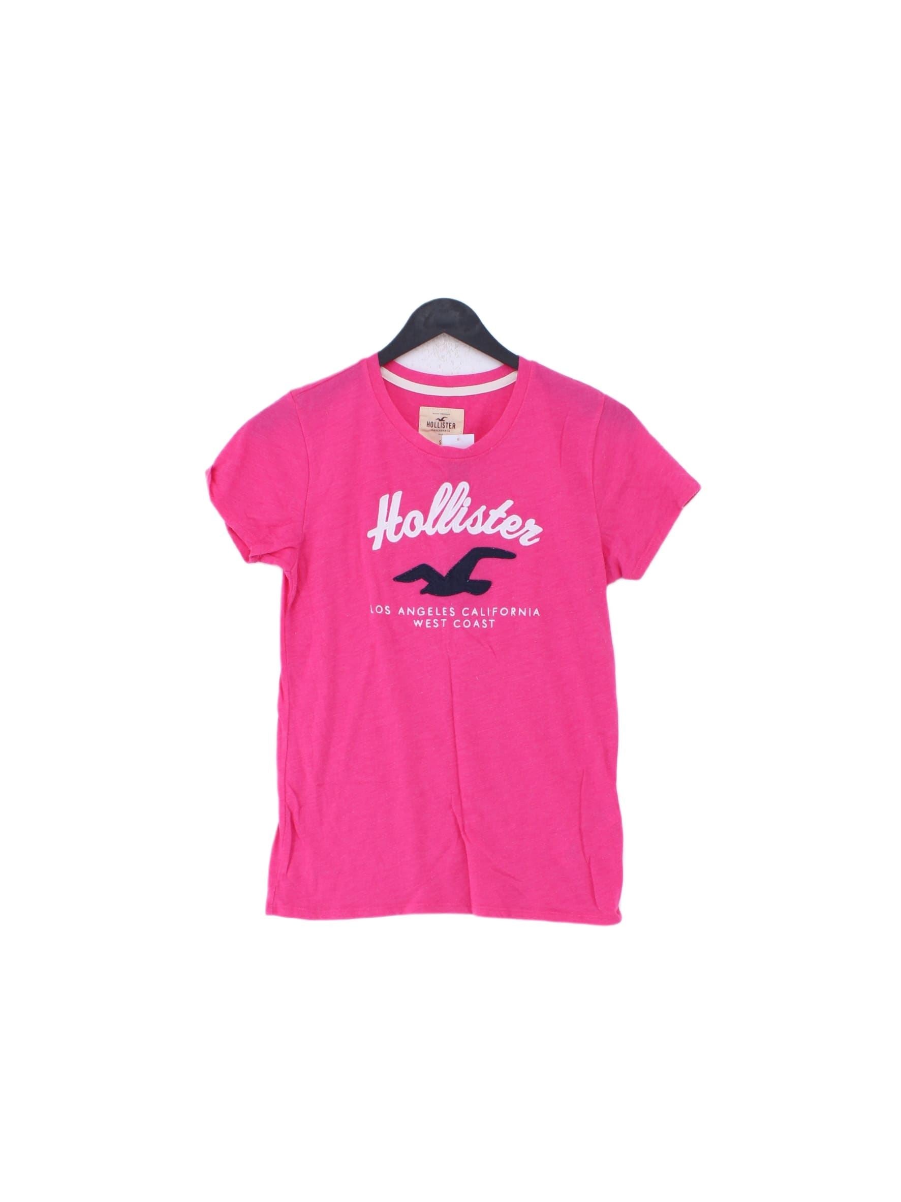 Hollister Women's T-Shirt S Pink Cotton with Polyester