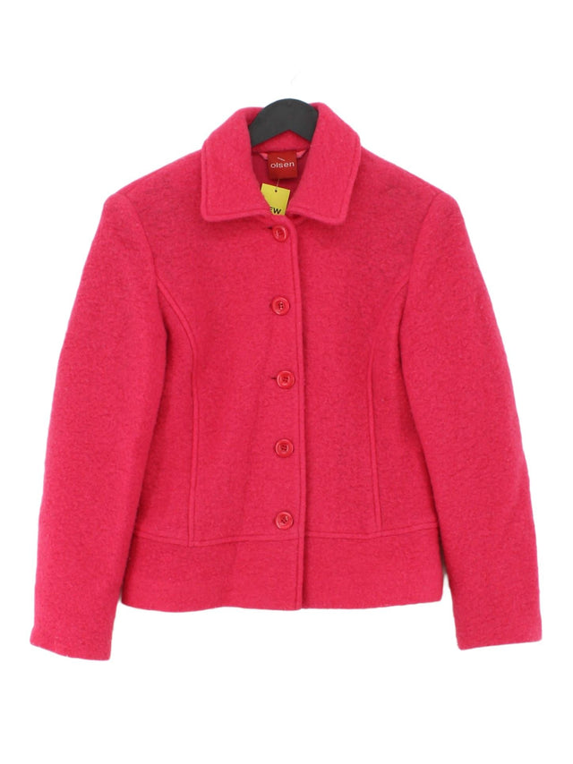 Olsen Women's Blazer UK 8 Pink Wool with Cotton