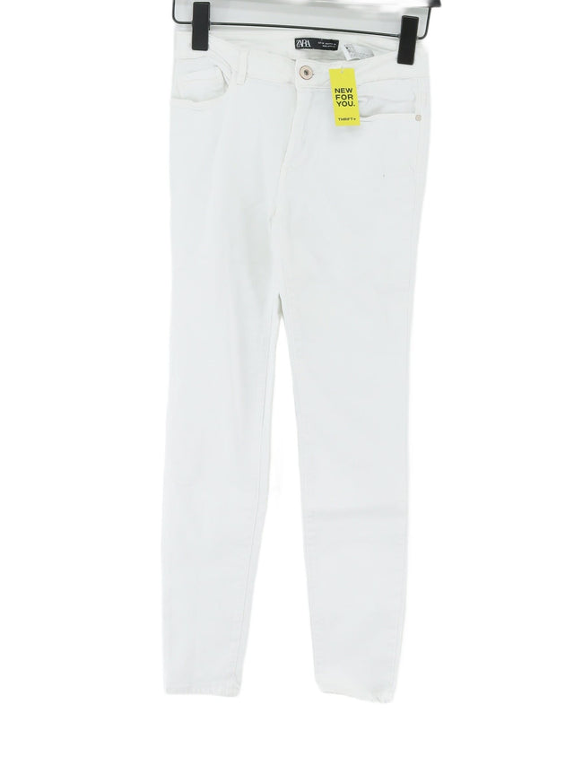 Zara Women's Jeans UK 8 White Cotton with Elastane, Other