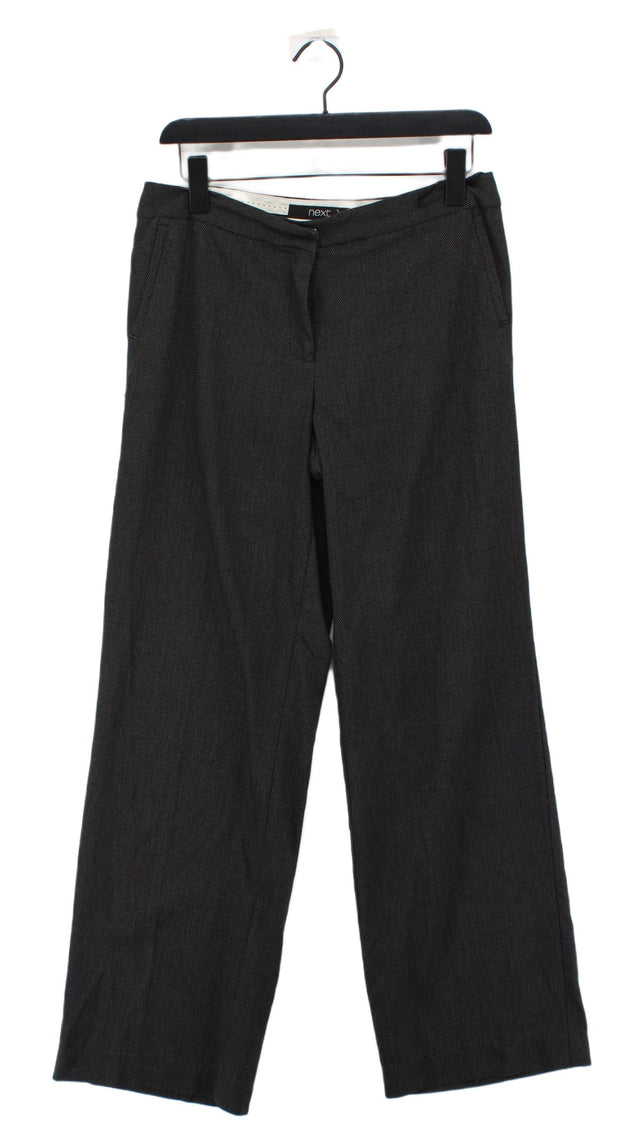 Next Women's Suit Trousers UK 10 Black Polyester with Elastane, Viscose