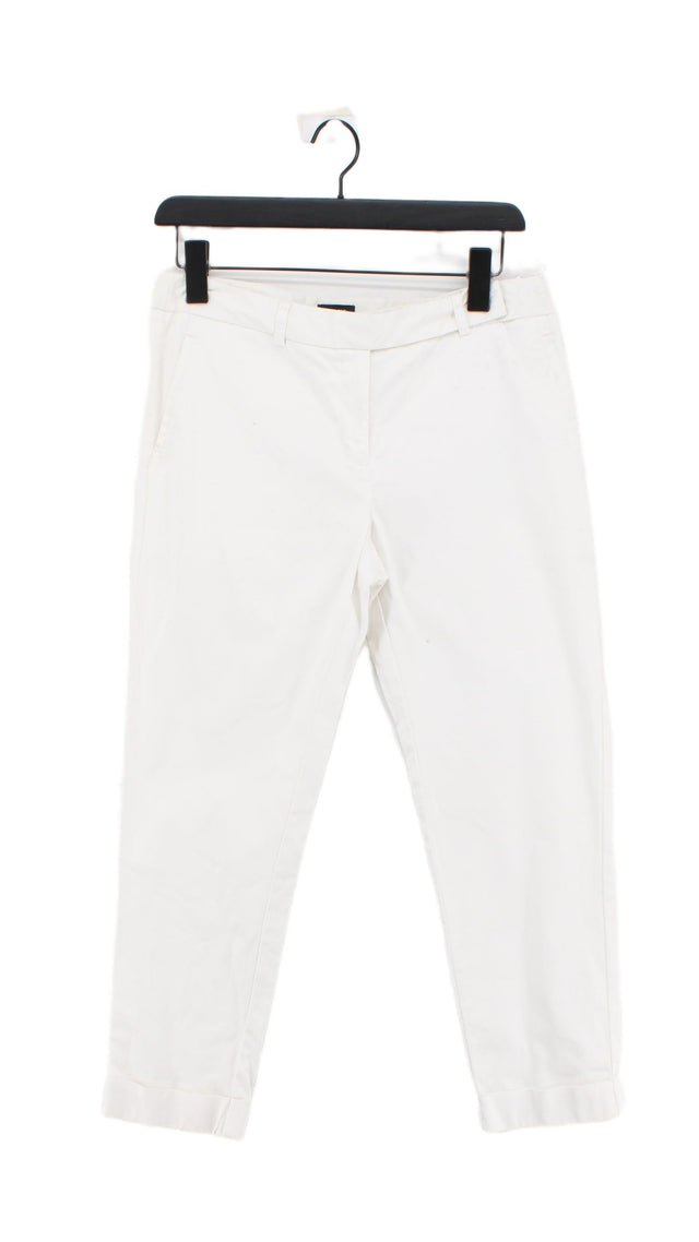 Oasis Women's Suit Trousers UK 12 White Cotton with Elastane