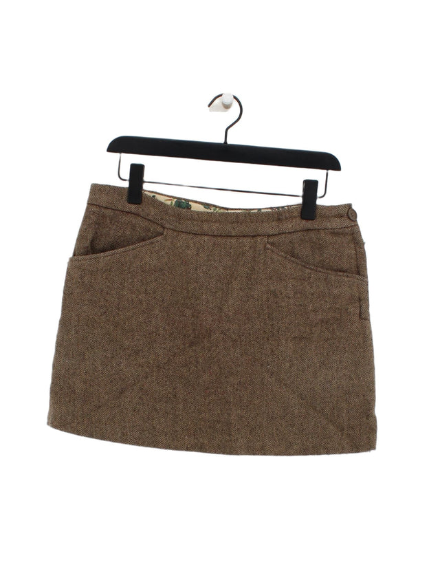 Gap Women's Mini Skirt UK 8 Brown Wool with Polyester